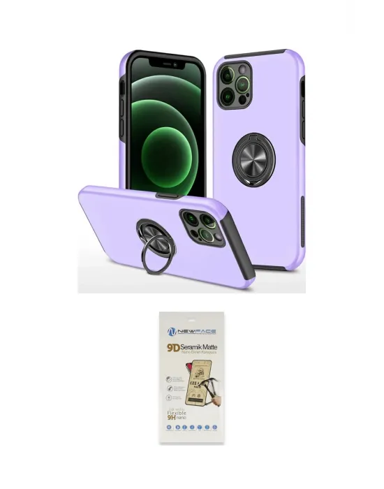 ieg™ iPhone 12 Pro Max Kılıf Odak Form Prime - Siyah Mat Seramik Nano Ekran Koruyucu