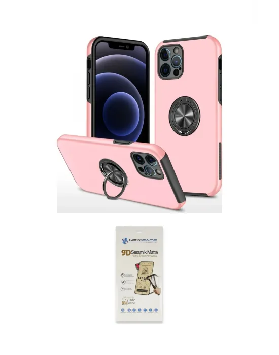 ieg™ iPhone 12 Pro Max Kılıf Odak Form Prime - Siyah Mat Seramik Nano Ekran Koruyucu