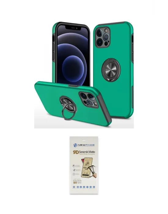 ieg™ iPhone 12 Pro Max Kılıf Odak Form Prime - Siyah Mat Seramik Nano Ekran Koruyucu