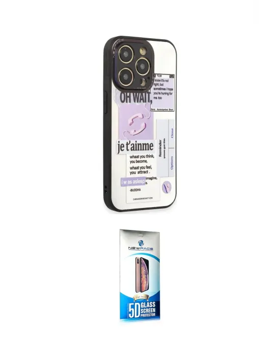 ieg™ iPhone 12 Pro Max Kılıf Odak Klasik Serisi - Siyah 5D Eko Cam Ekran Koruyucu