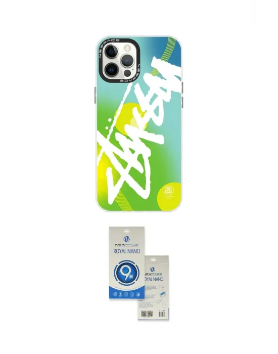 ieg™ iPhone 12 Pro Max Kılıf Siluet Çizgi Koleksiyonu - Şeffaf Royal Nano Ekran Koruyucu