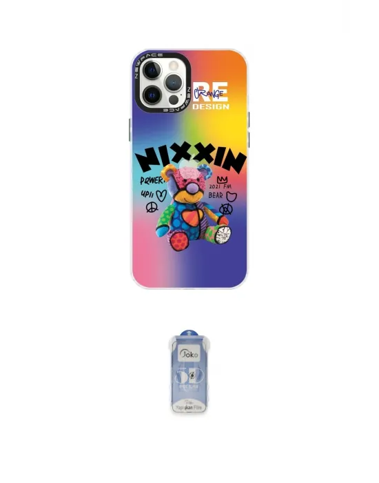 ieg™ iPhone 12 Pro Max Kılıf Siluet Çizgi Koleksiyonu - Siyah Joko Magic 5D Cam