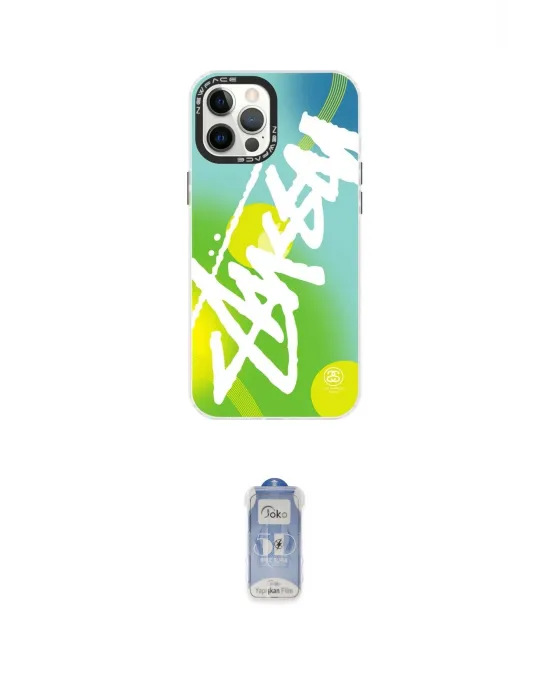 ieg™ iPhone 12 Pro Max Kılıf Siluet Çizgi Koleksiyonu - Siyah Joko Magic 5D Cam