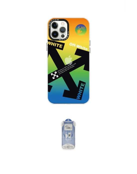ieg™ iPhone 12 Pro Max Kılıf Siluet Çizgi Koleksiyonu - Siyah Joko Magic 5D Cam