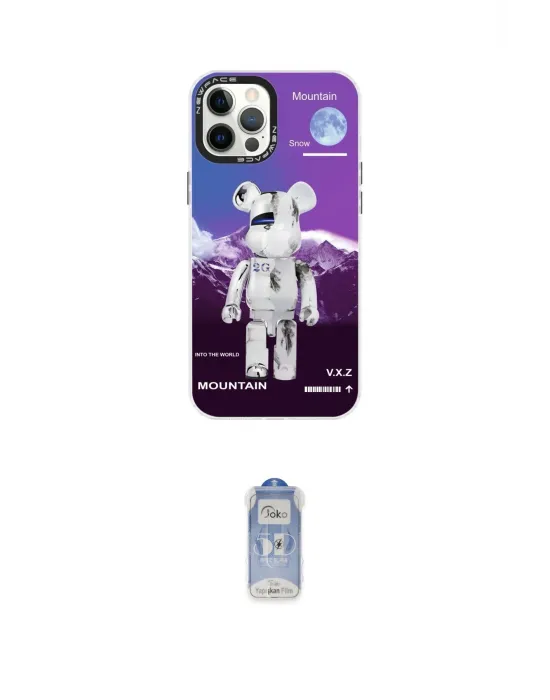 ieg™ iPhone 12 Pro Max Kılıf Siluet Çizgi Koleksiyonu - Siyah Joko Magic 5D Cam