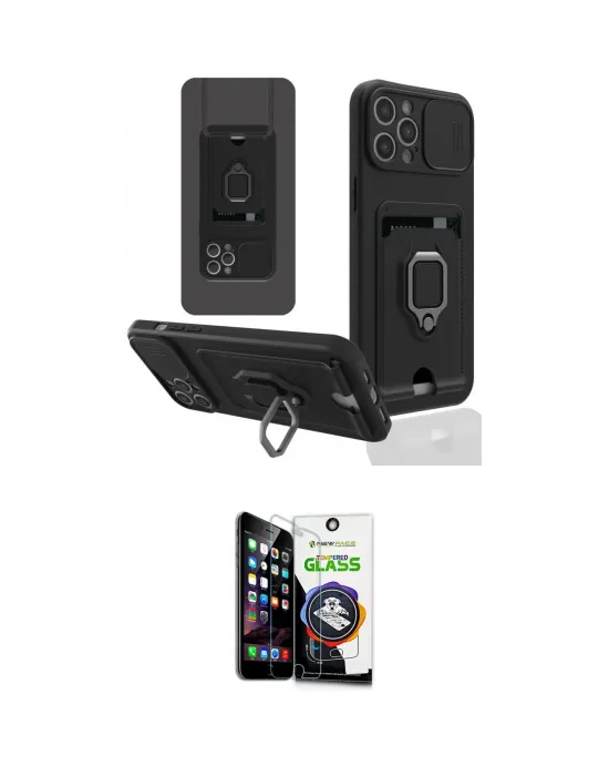 ieg™ iPhone 12 Pro Max Kılıf Vadi Form Prime - Şeffaf Temperli Cam Ekran Koruyucu