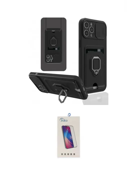 ieg™ iPhone 12 Pro Max Kılıf Vadi Form Prime - Siyah Joko 5D Cam