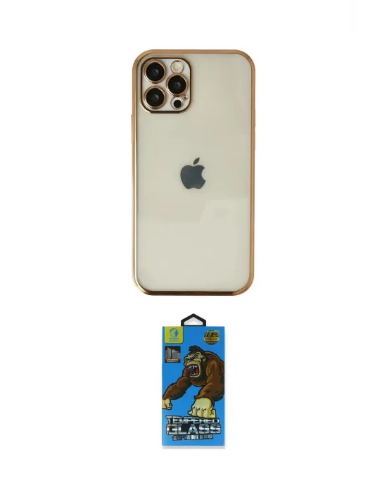 ieg™ iPhone 12 Pro Max Kılıf Vadi Minimal - Siyah 18D Cam Ekran Koruyucu