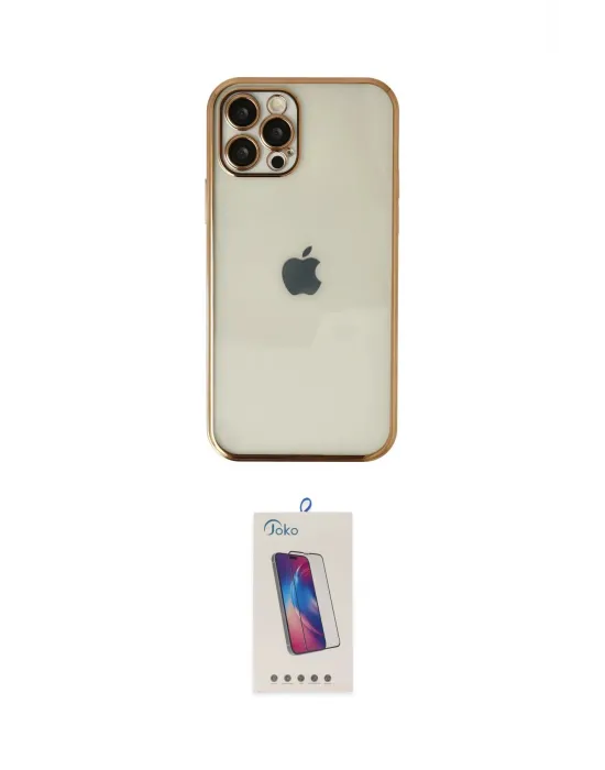 ieg™ iPhone 12 Pro Max Kılıf Vadi Minimal - Siyah Joko 5D Cam