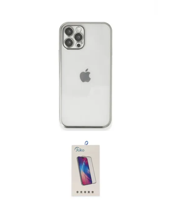 ieg™ iPhone 12 Pro Max Kılıf Vadi Minimal - Siyah Joko 5D Cam