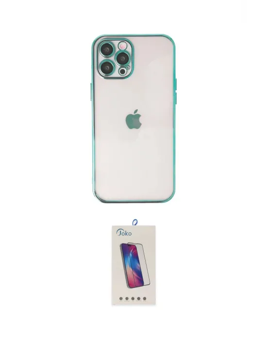 ieg™ iPhone 12 Pro Max Kılıf Vadi Minimal - Siyah Joko 5D Cam