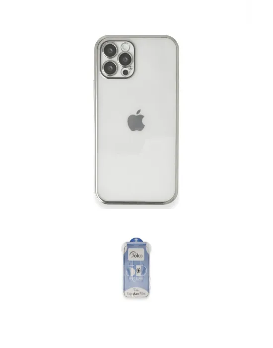 ieg™ iPhone 12 Pro Max Kılıf Vadi Minimal - Siyah Joko Magic 5D Cam