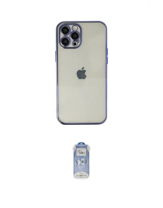 ieg™ iPhone 12 Pro Max Kılıf Vadi Minimal - Siyah Joko Magic 5D Cam