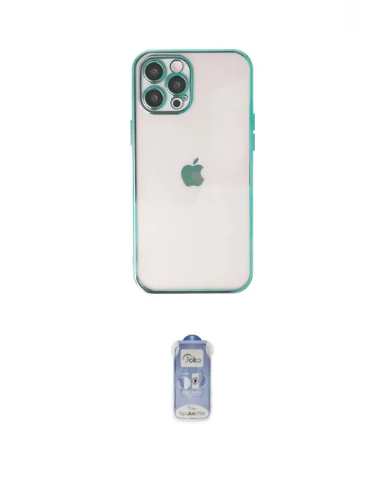 ieg™ iPhone 12 Pro Max Kılıf Vadi Minimal - Siyah Joko Magic 5D Cam