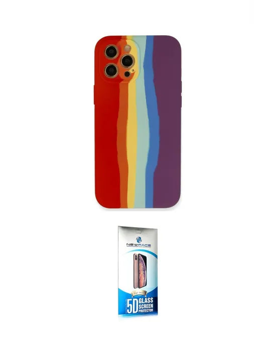 ieg™ iPhone 12 Pro Max Kılıf Yadigar Çizgi - Siyah 5D Eko Cam Ekran Koruyucu