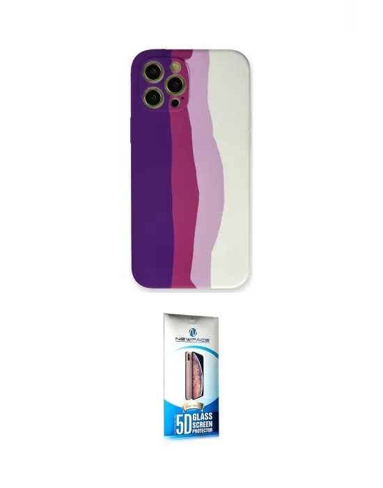 ieg™ iPhone 12 Pro Max Kılıf Yadigar Çizgi - Siyah 5D Eko Cam Ekran Koruyucu