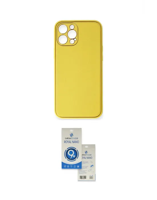 ieg™ iPhone 12 Pro Max Kılıf Yadigar Klasik - Şeffaf Royal Nano Ekran Koruyucu