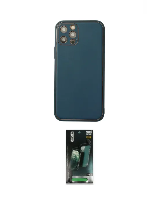 ieg™ iPhone 12 Pro Max Kılıf Yadigar Klasik - Siyah 360 Mat Full Body Arka Koruyucu
