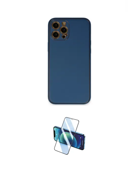 ieg™ iPhone 12 Pro Max Kılıf Yadigar Klasik - Siyah 3D Antistatik Cam Ekran Koruyucu