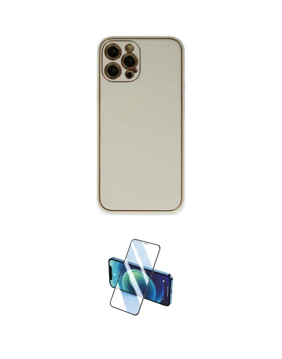 ieg™ iPhone 12 Pro Max Kılıf Yadigar Klasik - Siyah 3D Antistatik Cam Ekran Koruyucu