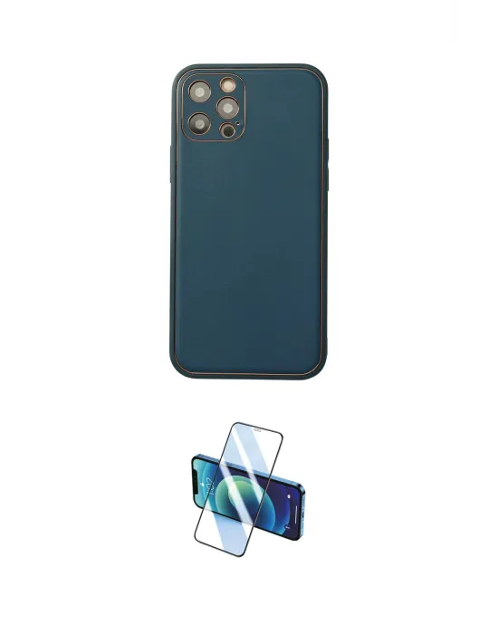ieg™ iPhone 12 Pro Max Kılıf Yadigar Klasik - Siyah 3D Antistatik Cam Ekran Koruyucu