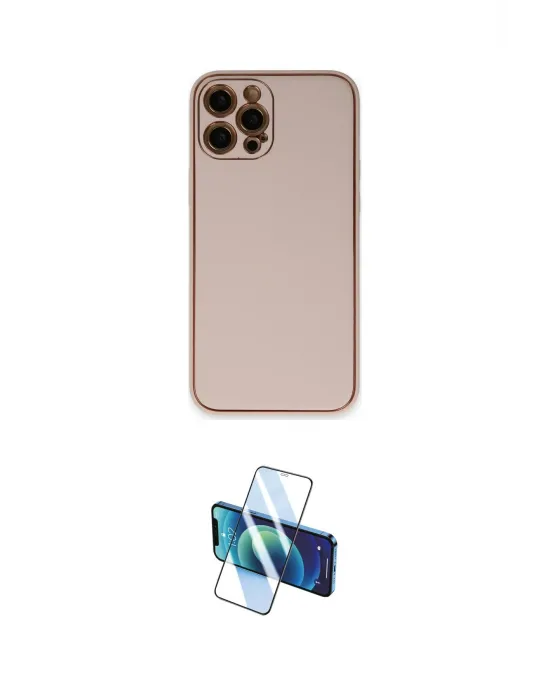 ieg™ iPhone 12 Pro Max Kılıf Yadigar Klasik - Siyah 3D Antistatik Cam Ekran Koruyucu