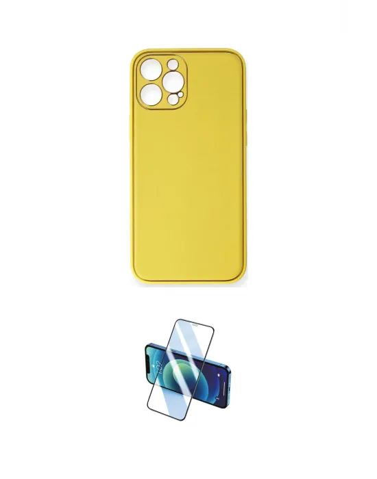 ieg™ iPhone 12 Pro Max Kılıf Yadigar Klasik - Siyah 3D Antistatik Cam Ekran Koruyucu