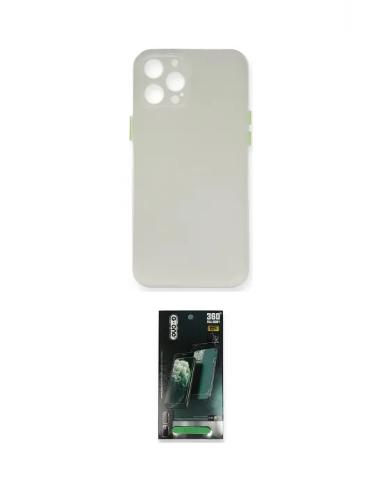 ieg™ iPhone 12 Pro Max Kılıf Yadigar Yansıma Serisi - Şeffaf 360 Full Body Arka Koruyucu