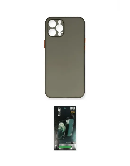 ieg™ iPhone 12 Pro Max Kılıf Yadigar Yansıma Serisi - Şeffaf 360 Full Body Arka Koruyucu