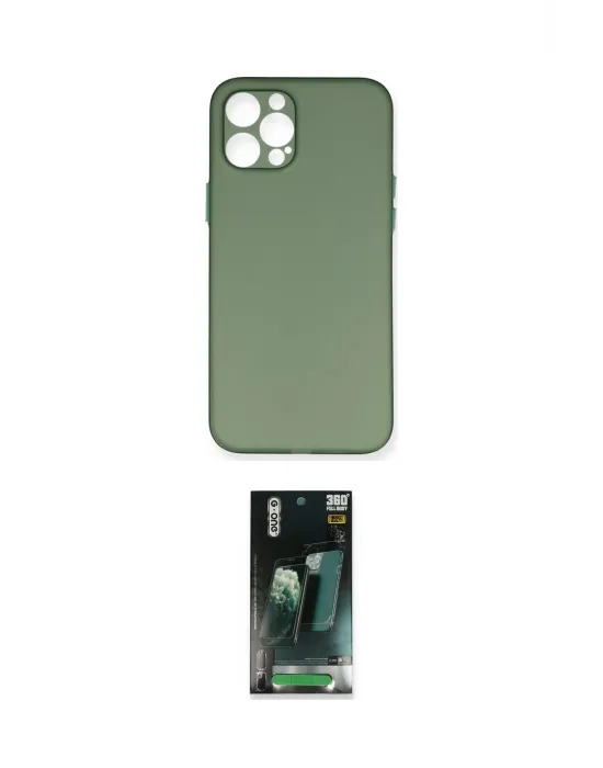 ieg™ iPhone 12 Pro Max Kılıf Yadigar Yansıma Serisi - Şeffaf 360 Full Body Arka Koruyucu