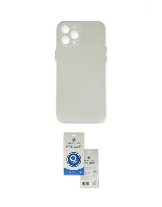 ieg™ iPhone 12 Pro Max Kılıf Yadigar Yansıma Serisi - Şeffaf Royal Nano Ekran Koruyucu