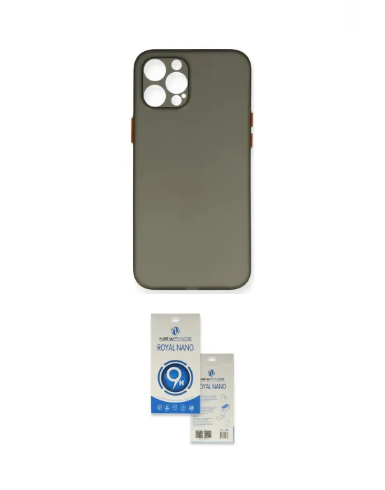 ieg™ iPhone 12 Pro Max Kılıf Yadigar Yansıma Serisi - Şeffaf Royal Nano Ekran Koruyucu