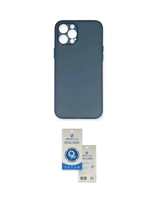 ieg™ iPhone 12 Pro Max Kılıf Yadigar Yansıma Serisi - Şeffaf Royal Nano Ekran Koruyucu