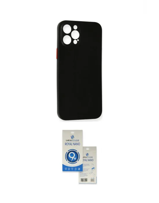 ieg™ iPhone 12 Pro Max Kılıf Yadigar Yansıma Serisi - Şeffaf Royal Nano Ekran Koruyucu