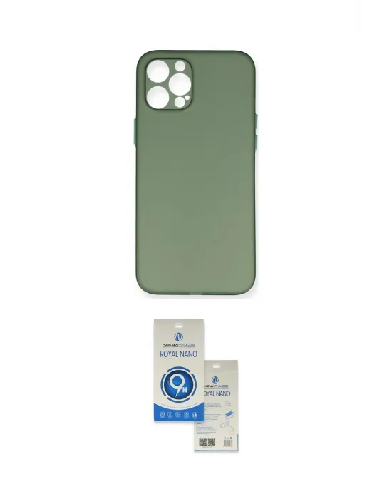 ieg™ iPhone 12 Pro Max Kılıf Yadigar Yansıma Serisi - Şeffaf Royal Nano Ekran Koruyucu