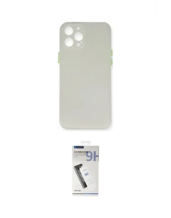 ieg™ iPhone 12 Pro Max Kılıf Yadigar Yansıma Serisi - Şeffaf Uv Polymer Nano Ekran Koruyucu