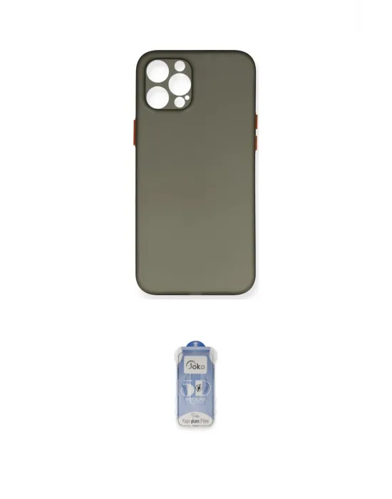 ieg™ iPhone 12 Pro Max Kılıf Yadigar Yansıma Serisi - Siyah Joko Magic 5D Cam