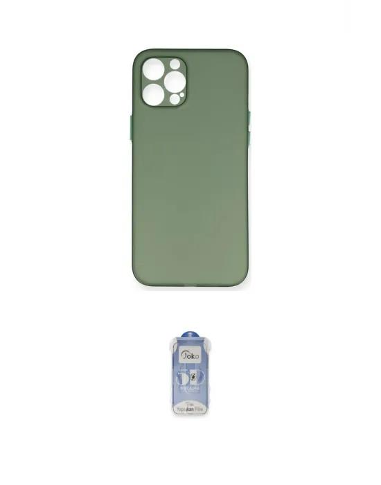 ieg™ iPhone 12 Pro Max Kılıf Yadigar Yansıma Serisi - Siyah Joko Magic 5D Cam