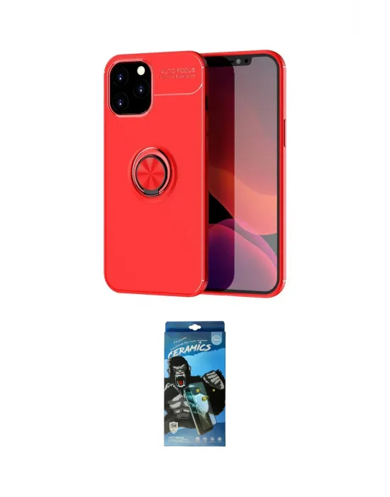 ieg™ iPhone 12 Pro Max Kılıf Yankı Form Prime - Siyah 34D Izgaralı Cam