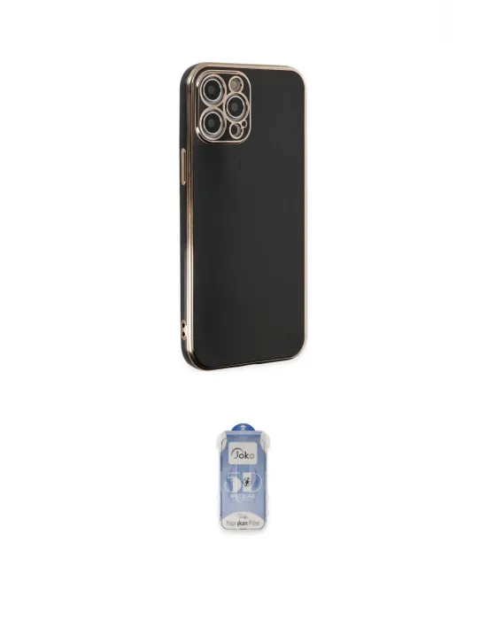 ieg™ iPhone 12 Pro Max Kılıf Yankı Serisi - Siyah Joko Magic 5D Cam