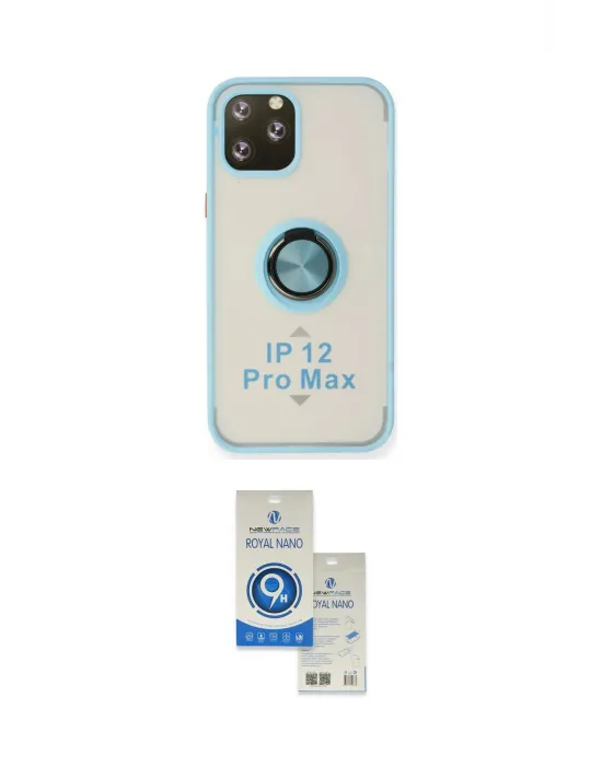 ieg™ iPhone 12 Pro Max Kılıf Yörünge Çizgi - Şeffaf Royal Nano Ekran Koruyucu