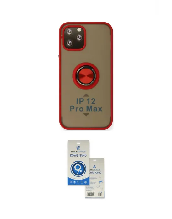 ieg™ iPhone 12 Pro Max Kılıf Yörünge Çizgi - Şeffaf Royal Nano Ekran Koruyucu