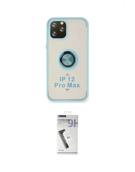 ieg™ iPhone 12 Pro Max Kılıf Yörünge Çizgi - Şeffaf Uv Polymer Nano Ekran Koruyucu