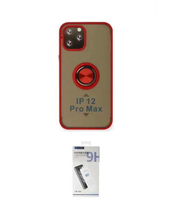 ieg™ iPhone 12 Pro Max Kılıf Yörünge Çizgi - Şeffaf Uv Polymer Nano Ekran Koruyucu