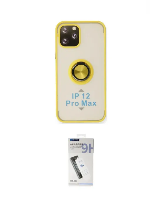 ieg™ iPhone 12 Pro Max Kılıf Yörünge Çizgi - Şeffaf Uv Polymer Nano Ekran Koruyucu