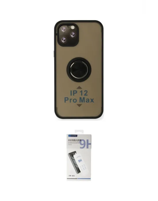 ieg™ iPhone 12 Pro Max Kılıf Yörünge Çizgi - Şeffaf Uv Polymer Nano Ekran Koruyucu
