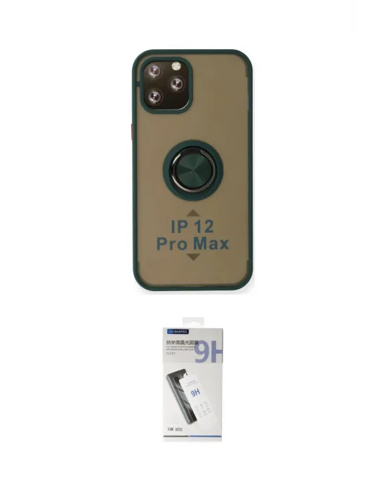 ieg™ iPhone 12 Pro Max Kılıf Yörünge Çizgi - Şeffaf Uv Polymer Nano Ekran Koruyucu