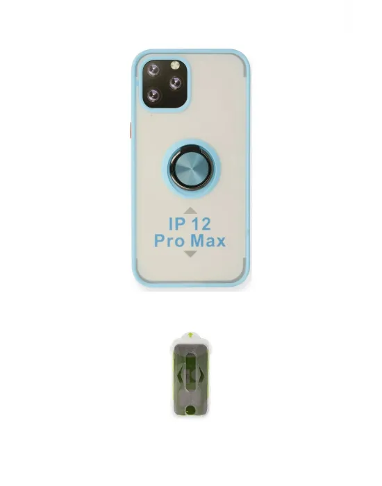 ieg™ iPhone 12 Pro Max Kılıf Yörünge Çizgi - Siyah Joko Magic 5D Hayalet Cam