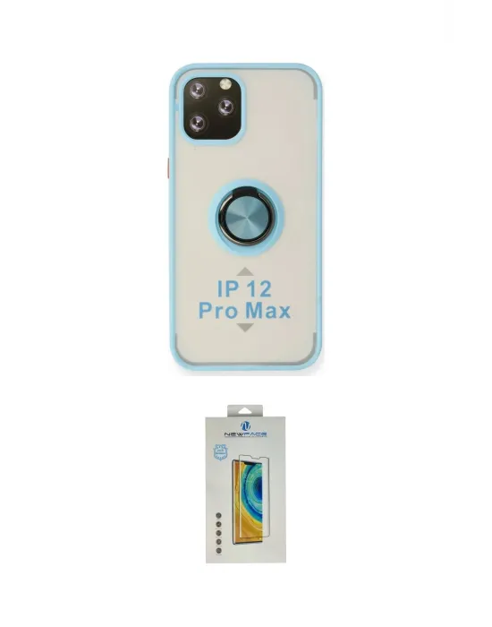 ieg™ iPhone 12 Pro Max Kılıf Yörünge Çizgi - Siyah Polymer Nano Ekran Koruyucu