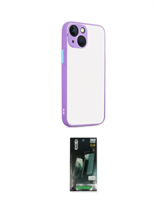 ieg™ iPhone 13 Kılıf Ahenk Çizgi Serisi - Şeffaf 360 Full Body Arka Koruyucu